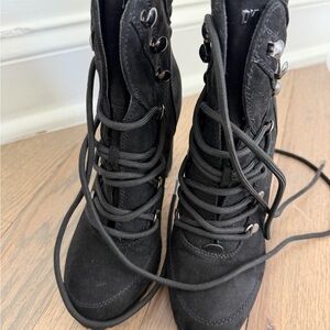 DKNY Black Lace-Up Women's Boots